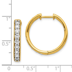 14k Diamond Hinged Hoop Earrings - 19