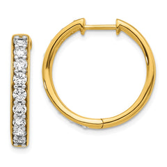 14k Diamond Hinged Hoop Earrings - 19