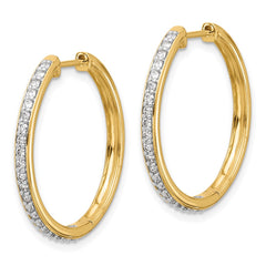 14k Diamond Hinged Hoop Earrings - 20