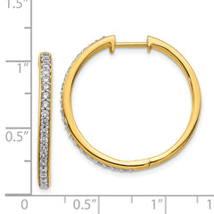 14k Diamond Hinged Hoop Earrings - 20