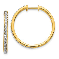 14k Diamond Hinged Hoop Earrings - 20