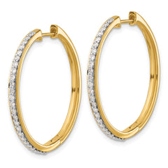 14k Diamond Hinged Hoop Earrings - 21