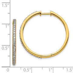14k Diamond Hinged Hoop Earrings - 21