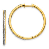 14k Diamond Hinged Hoop Earrings - 21