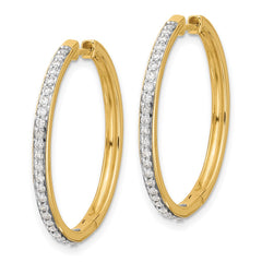 14k Diamond Hinged Hoop Earrings - 22
