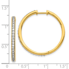 14k Diamond Hinged Hoop Earrings - 22