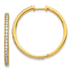 14k Diamond Hinged Hoop Earrings - 22