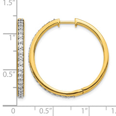 14k Diamond Hinged Hoop Earrings - 44