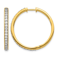 14k Diamond Hinged Hoop Earrings - 44