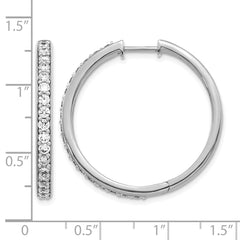 14k White Gold Diamond Hinged Hoop Earrings - 66