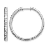 14k White Gold Diamond Hinged Hoop Earrings - 66