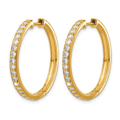14k Diamond Hinged Hoop Earrings - 45
