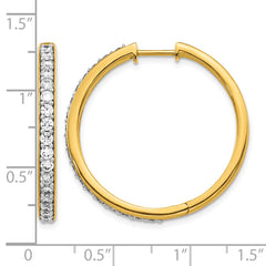 14k Diamond Hinged Hoop Earrings - 45
