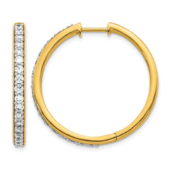 14k Diamond Hinged Hoop Earrings - 45