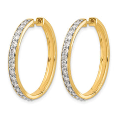 14k Diamond Hinged Hoop Earrings - 46
