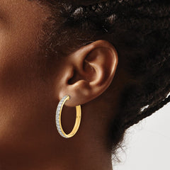 14k Diamond Hinged Hoop Earrings - 46