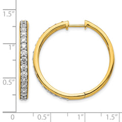 14k Diamond Hinged Hoop Earrings - 46