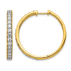 14k Diamond Hinged Hoop Earrings - 46