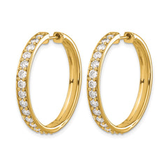14k Diamond Hinged Hoop Earrings - 47