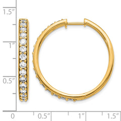 14k Diamond Hinged Hoop Earrings - 47