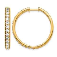 14k Diamond Hinged Hoop Earrings - 47