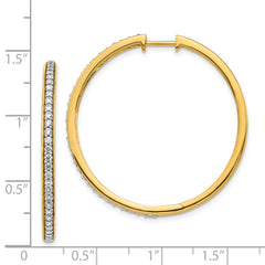 14k Diamond Hinged Hoop Earrings - 17