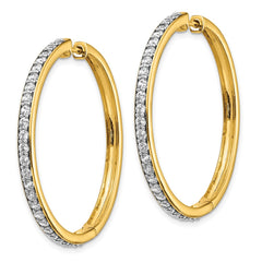 14k Diamond Hinged Hoop Earrings - 18