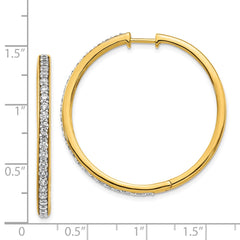 14k Diamond Hinged Hoop Earrings - 18
