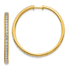 14k Diamond Hinged Hoop Earrings - 18