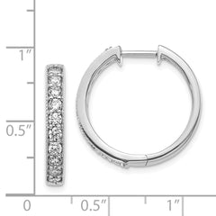 14k White Gold Diamond Milgrain Hinged Hoop Earrings - 5