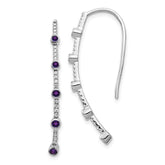 14k White Gold Diamond and Amethyst Earrings