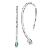 14k White Gold Diamond and Blue Topaz Earrings