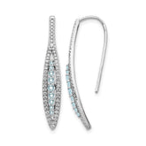 14k White Gold Diamond and Aquamarine Earrings