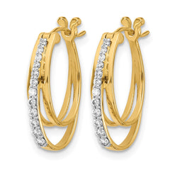 14k Diamond Hoop Earrings