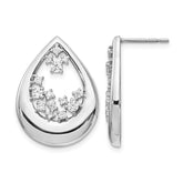 14k White Gold Diamond Post Earrings - 9