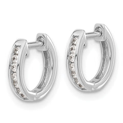 14k White Gold Diamond Hinged Hoop Earrings - 43