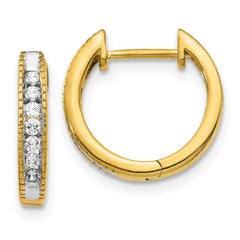 14k Diamond Hinged Hoop Earrings - 13