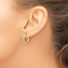 14k Diamond Hinged Hoop Earrings - 8