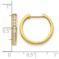 14k Diamond Hinged Hoop Earrings - 8
