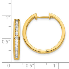 14k Diamond Hinged Hoop Earrings - 14