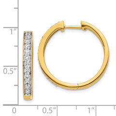 14k Diamond Hinged Hoop Earrings - 15