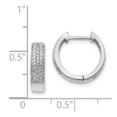 14k White Gold Diamond Hinged Hoop Earrings - 22