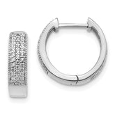 14k White Gold Diamond Hinged Hoop Earrings - 22