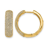 14k Diamond Hinged Hoop Earrings - 10