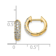 14k Yellow Gold Diamond Hinged Hoop Earrings