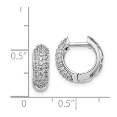 14k White Gold Diamond Hinged Hoop Earrings - 58