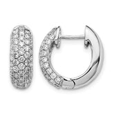14k White Gold Diamond Hinged Hoop Earrings - 46