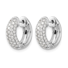 14k White Gold Diamond Hinged Hoop Earrings - 47