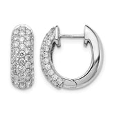 14k White Gold Diamond Hinged Hoop Earrings - 47