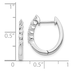 14k White Gold Diamond Hinged Hoop Earrings - 30